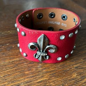Rustic adjustable leather cuff
